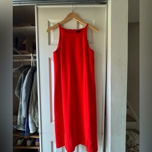 Ann Taylor Vibrant Red Midi Dress